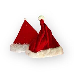 Classic Red Santa Hat Duo – Plush & Felt